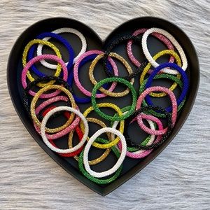 Pink, Green and white Bracelet Set